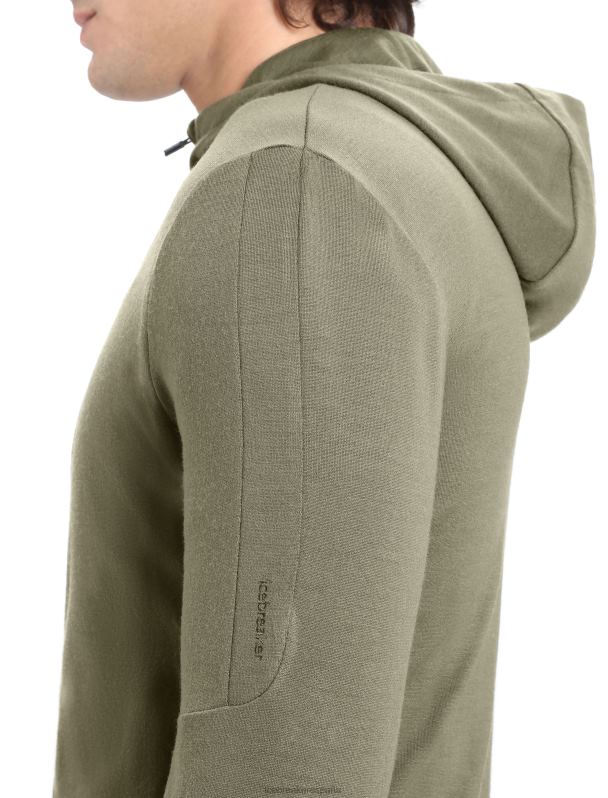 Icebreaker hombres sudadera con capucha y cremallera de manga larga merino quantum iii 0V2J0202 ropa cargarse