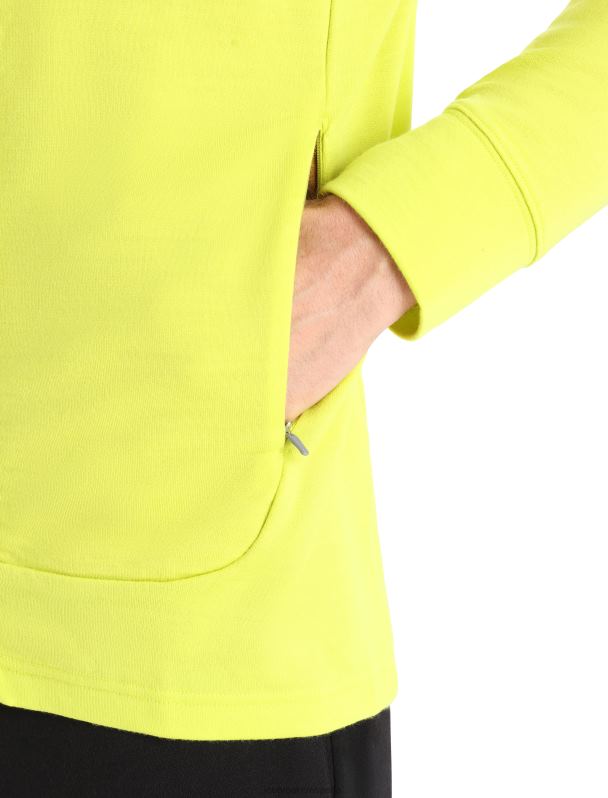 Icebreaker hombres sudadera con capucha y cremallera de manga larga merino quantum iii 0V2J0409 ropa brillo/clavo