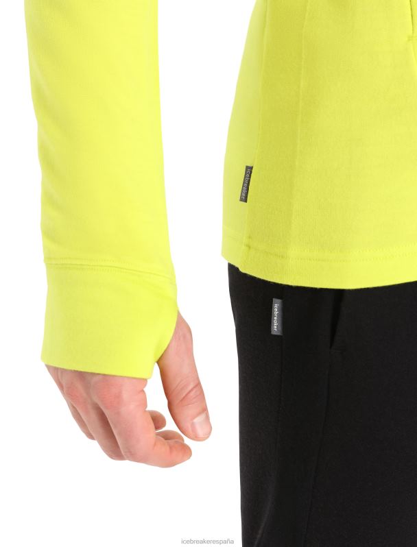 Icebreaker hombres sudadera con capucha y cremallera de manga larga merino quantum iii 0V2J0409 ropa brillo/clavo