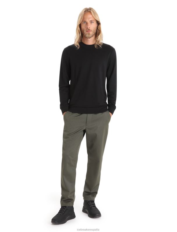 Icebreaker hombres sudadera de manga larga merino shifter 0V2J0216 ropa negro