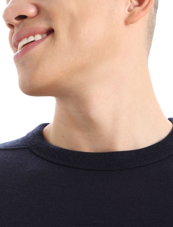 Icebreaker hombres sudadera de manga larga realfleece merino dalston 0V2J0398 ropa azul marino de medianoche