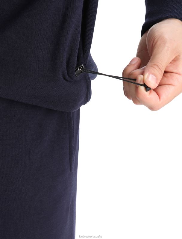 Icebreaker hombres sudadera de manga larga realfleece merino dalston 0V2J0398 ropa azul marino de medianoche