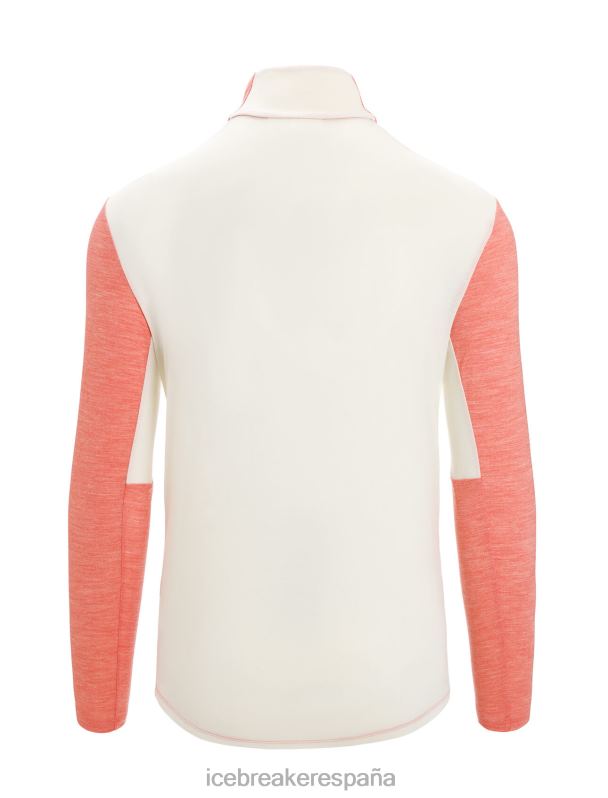 Icebreaker hombres top de manga larga con cremallera de merino Zoneknit 0V2J0230 ropa brezo/tiza de tierra vibrante