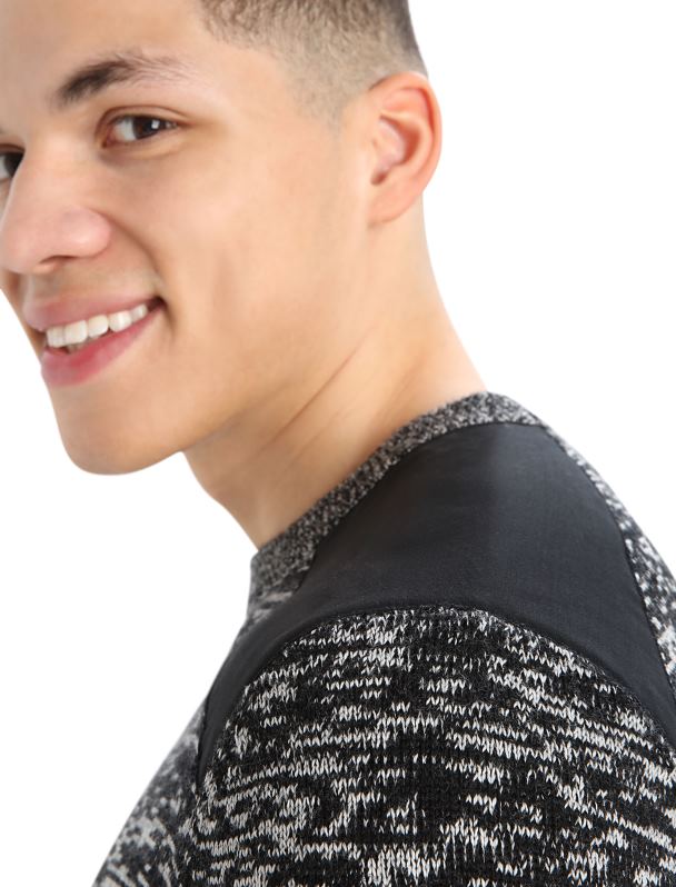 Icebreaker hombres suéter de lana merino barein 0V2J0361 ropa nieve negra