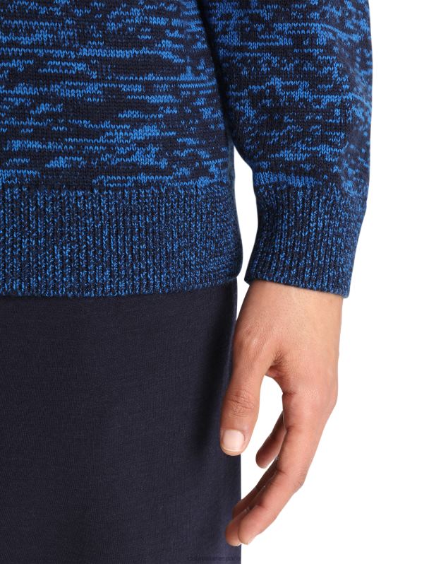 Icebreaker hombres suéter de lana merino barein 0V2J0362 ropa azul marino medianoche/lazurita