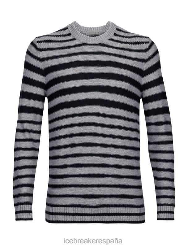 Icebreaker hombres suéter de lana merino waypoint 0V2J0392 ropa azul marino medianoche/gritstone jaspeado