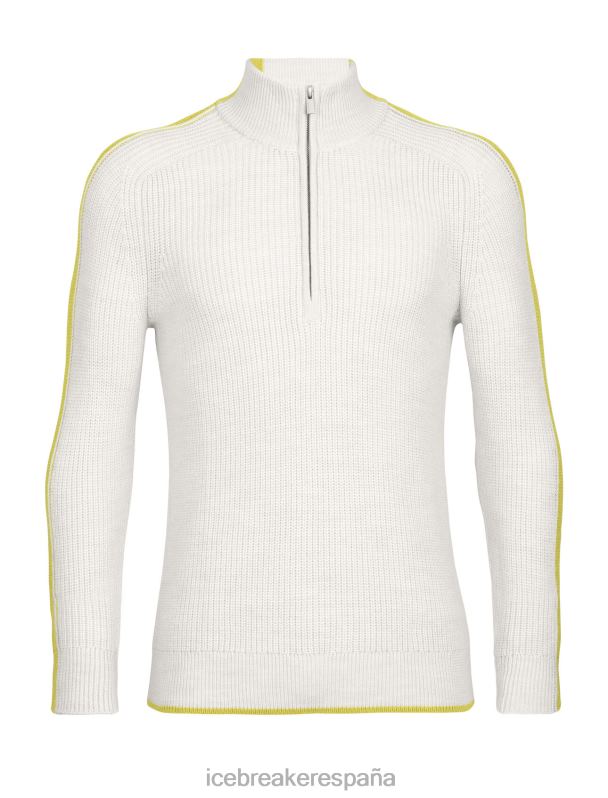 Icebreaker hombres suéter merino lodge de manga larga con media cremallera 0V2J0405 ropa crudo jaspeado/oro silencioso