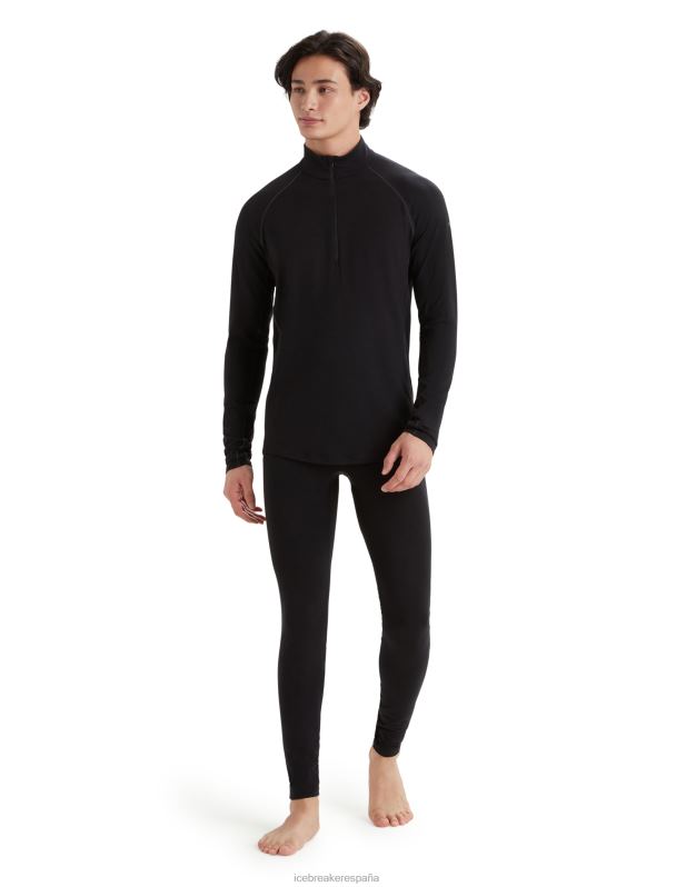 Icebreaker hombres Bodyfitzone Merino 200 Zone camiseta térmica de manga larga con media cremallera 0V2J0419 ropa negro