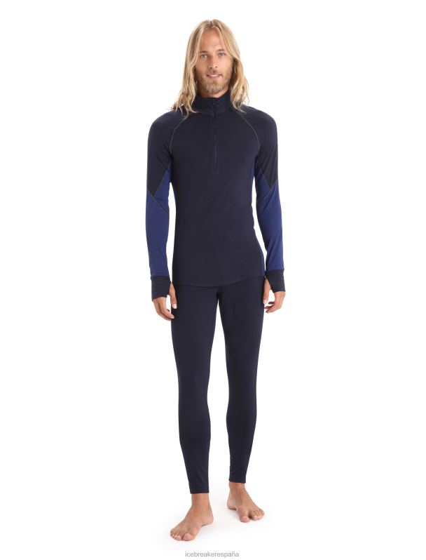 Icebreaker hombres Bodyfitzone Merino 260 Zone camiseta térmica de manga larga y media cremallera 0V2J0388 ropa azul marino medianoche/azul marino real