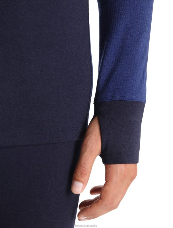 Icebreaker hombres Bodyfitzone Merino 260 Zone camiseta térmica de manga larga y media cremallera 0V2J0388 ropa azul marino medianoche/azul marino real