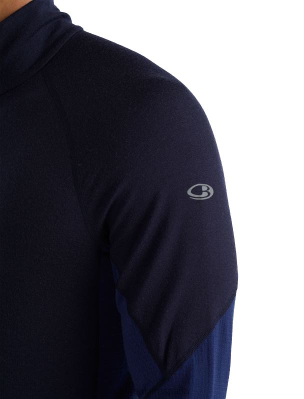 Icebreaker hombres Bodyfitzone Merino 260 Zone camiseta térmica de manga larga y media cremallera 0V2J0388 ropa azul marino medianoche/azul marino real