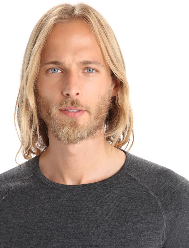 Icebreaker hombres Bodyfitzone camiseta térmica de manga larga Merino 260 Zone 0V2J0435 ropa jaspeado azabache/negro