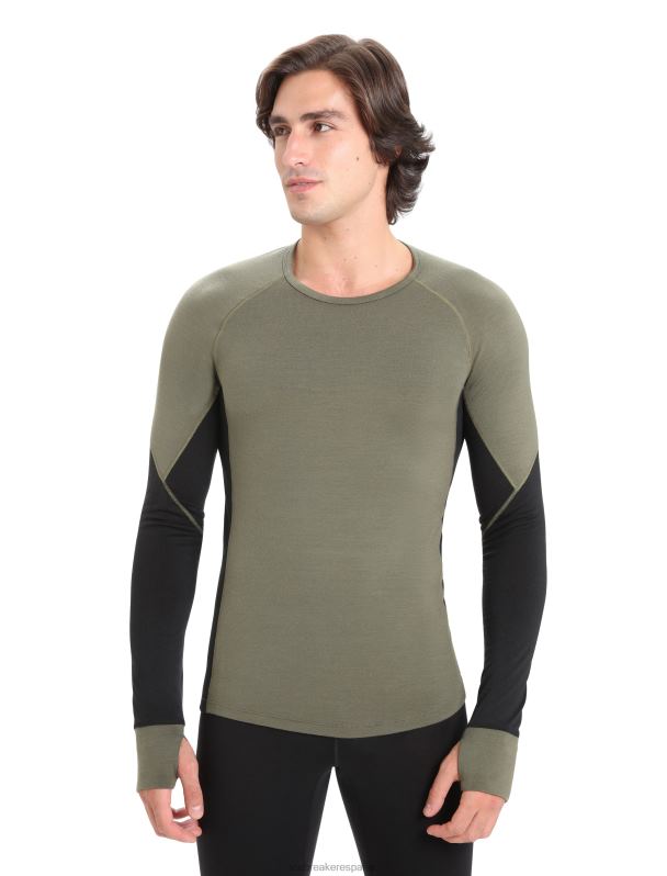 Icebreaker hombres Bodyfitzone camiseta térmica de manga larga Merino 260 Zone 0V2J0437 ropa loden/negro
