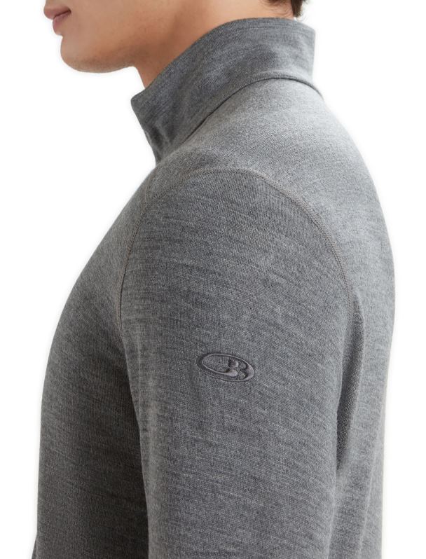 Icebreaker hombres Camiseta térmica Merino 260 Tech de manga larga y media cremallera. 0V2J0166 ropa brezo de piedra arenisca