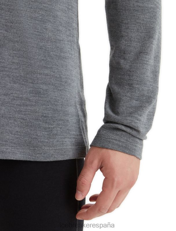 Icebreaker hombres Camiseta térmica Merino 260 Tech de manga larga y media cremallera. 0V2J0166 ropa brezo de piedra arenisca