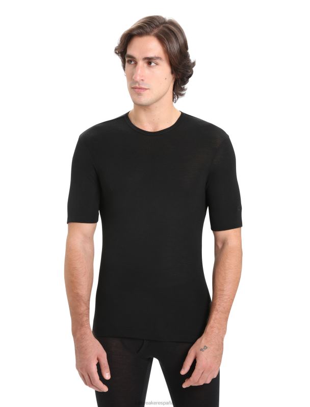 Icebreaker hombres Camiseta térmica de manga corta Merino 175 Everyday 0V2J0161 ropa negro