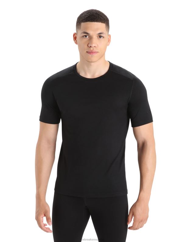Icebreaker hombres Camiseta térmica de manga corta Merino 200 Oasis 0V2J0153 ropa negro