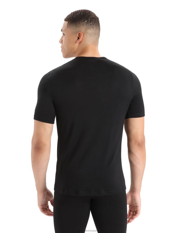 Icebreaker hombres Camiseta térmica de manga corta Merino 200 Oasis 0V2J0153 ropa negro