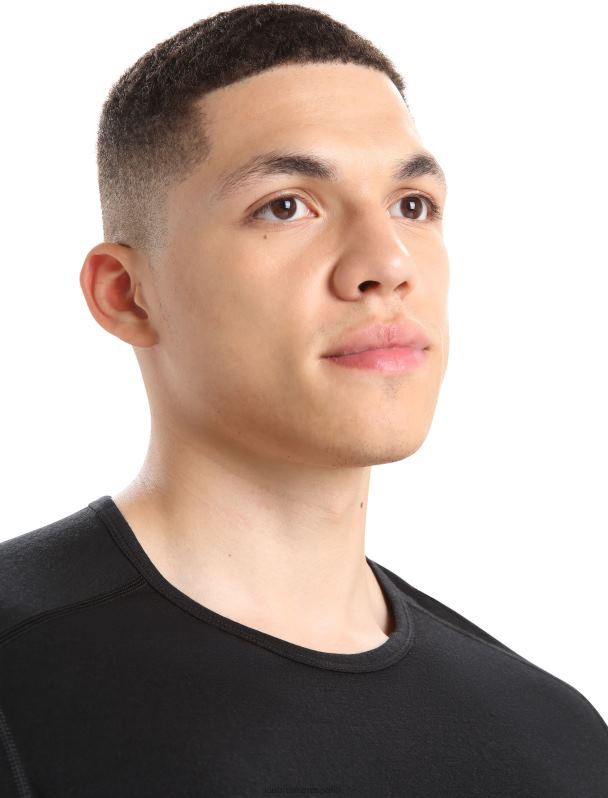 Icebreaker hombres Camiseta térmica de manga corta Merino 200 Oasis 0V2J0153 ropa negro