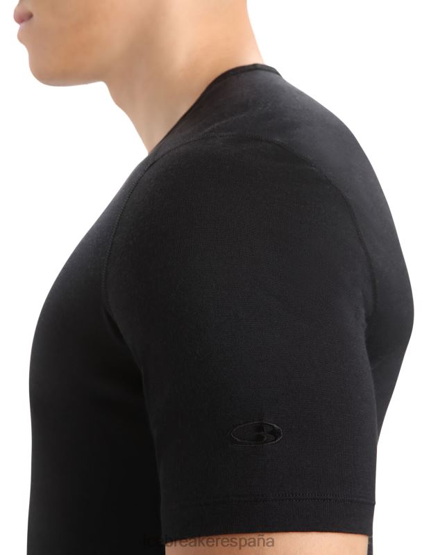 Icebreaker hombres Camiseta térmica de manga corta Merino 200 Oasis 0V2J0153 ropa negro