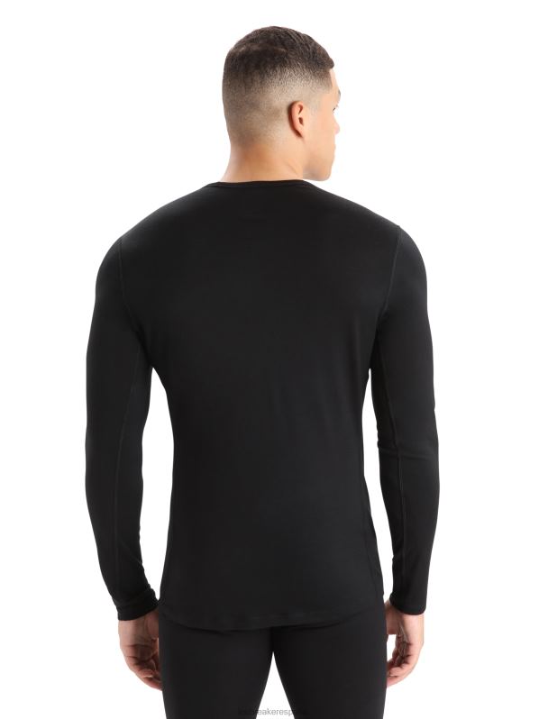 Icebreaker hombres Camiseta térmica de manga larga Merino 200 Oasis 0V2J0133 ropa negro