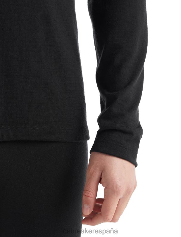 Icebreaker hombres Camiseta térmica de manga larga Merino 200 Oasis 0V2J0133 ropa negro