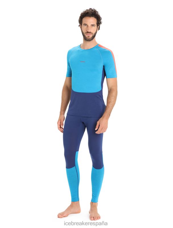 Icebreaker hombres Top térmico de manga corta con cuello redondo de merino 125 Zoneknit 0V2J0171 ropa azul geo/azul marino real