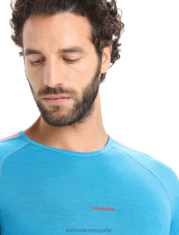 Icebreaker hombres Top térmico de manga corta con cuello redondo de merino 125 Zoneknit 0V2J0171 ropa azul geo/azul marino real