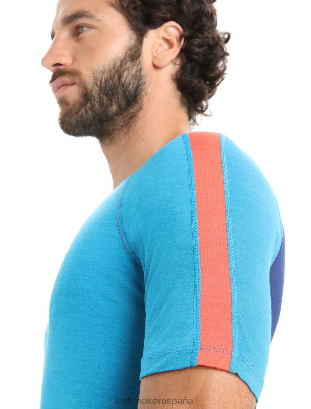 Icebreaker hombres Top térmico de manga corta con cuello redondo de merino 125 Zoneknit 0V2J0171 ropa azul geo/azul marino real