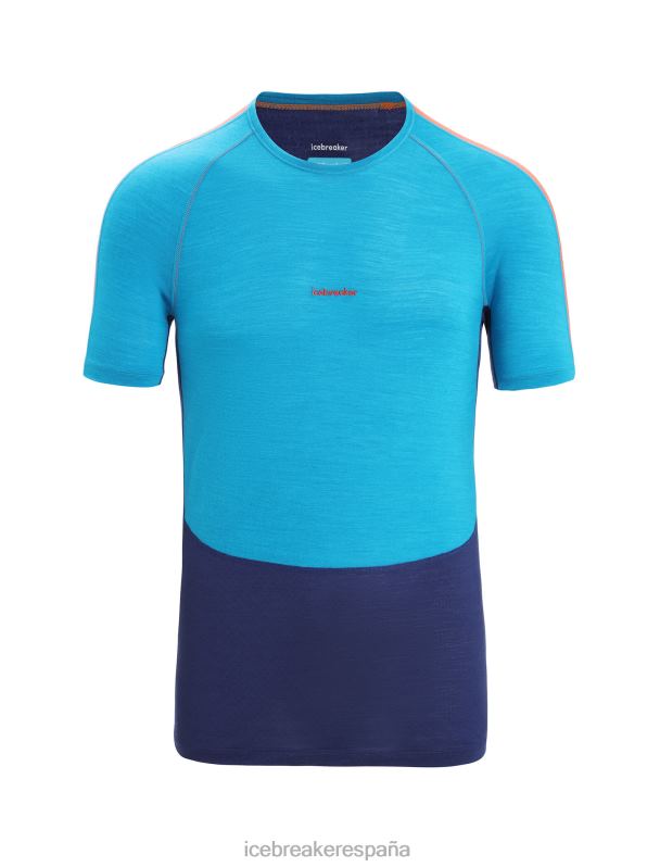 Icebreaker hombres Top térmico de manga corta con cuello redondo de merino 125 Zoneknit 0V2J0171 ropa azul geo/azul marino real