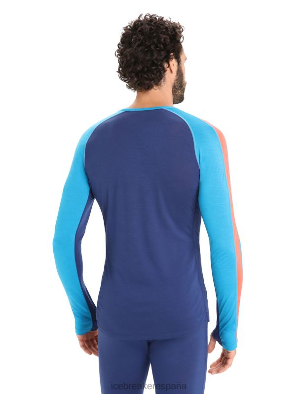 Icebreaker hombres Top térmico de manga larga con cuello redondo de merino 125 Zoneknit 0V2J0177 ropa azul geo/azul marino real