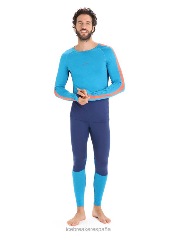 Icebreaker hombres Top térmico de manga larga con cuello redondo de merino 125 Zoneknit 0V2J0177 ropa azul geo/azul marino real