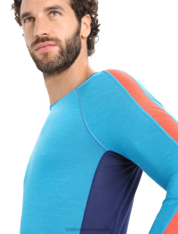 Icebreaker hombres Top térmico de manga larga con cuello redondo de merino 125 Zoneknit 0V2J0177 ropa azul geo/azul marino real