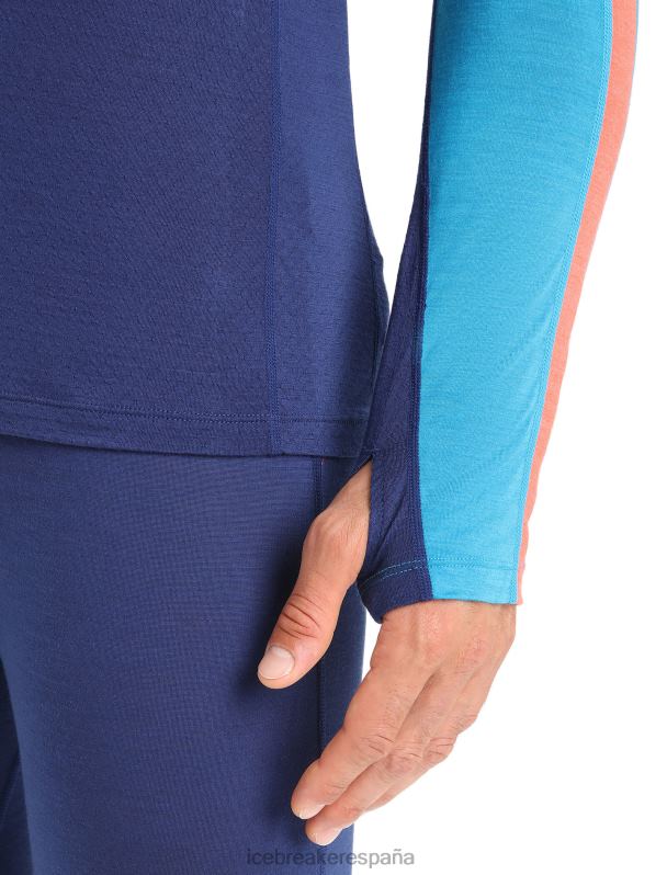 Icebreaker hombres Top térmico de manga larga con cuello redondo de merino 125 Zoneknit 0V2J0177 ropa azul geo/azul marino real