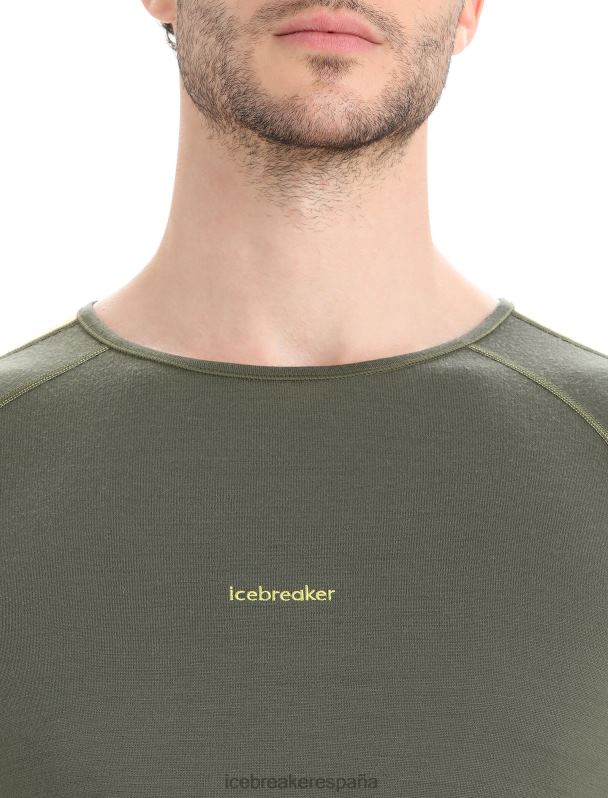 Icebreaker hombres Top térmico de manga larga con cuello redondo y merino de punto 200 zonas 0V2J0180 ropa loden/gloria verde