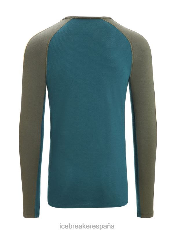 Icebreaker hombres Top térmico de manga larga con cuello redondo y merino de punto 200 zonas 0V2J0180 ropa loden/gloria verde