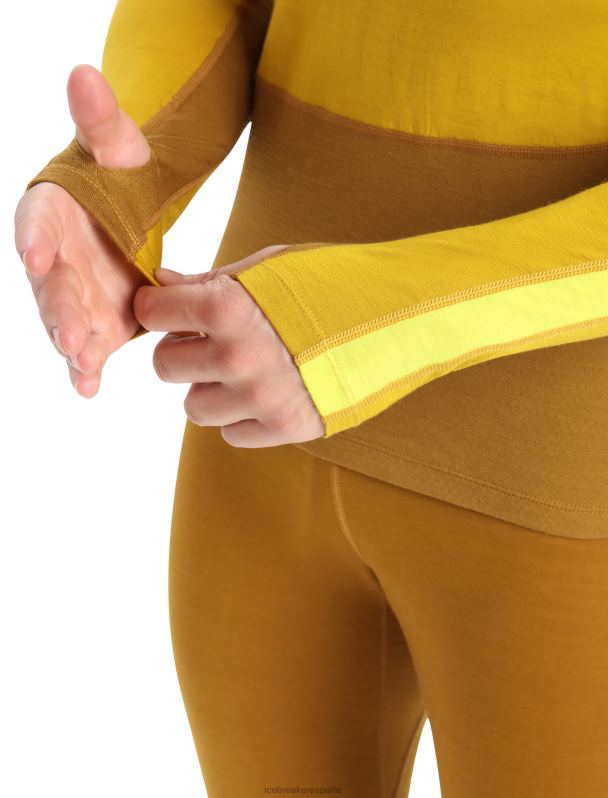 Icebreaker hombres Top térmico de manga larga con cuello redondo y merino de punto 200 zonas 0V2J0410 ropa oro silencioso/clavo