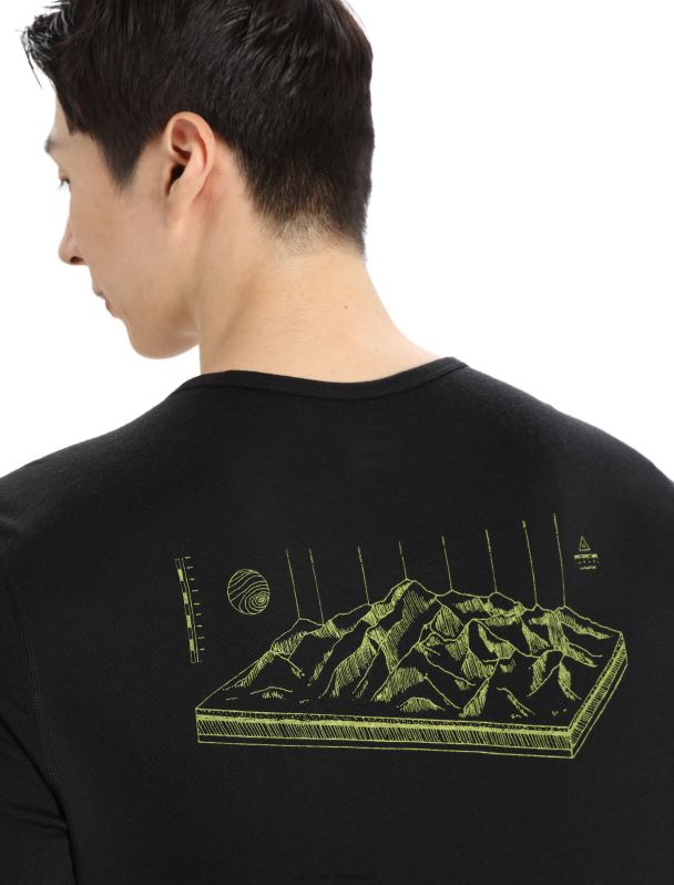 Icebreaker hombres merino 200 oasis camiseta térmica de manga larga alps 3d 0V2J0426 ropa negro