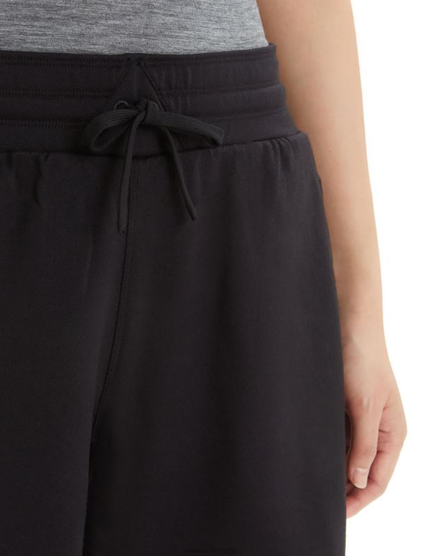 Icebreaker mujer pantalones cortos de merino aplastados 0V2J0740 ropa negro