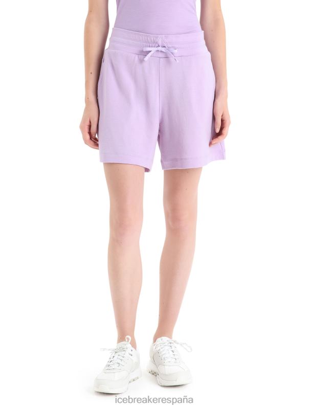 Icebreaker mujer pantalones cortos de merino aplastados 0V2J0741 ropa mirada morada