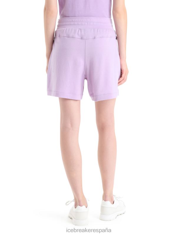 Icebreaker mujer pantalones cortos de merino aplastados 0V2J0741 ropa mirada morada