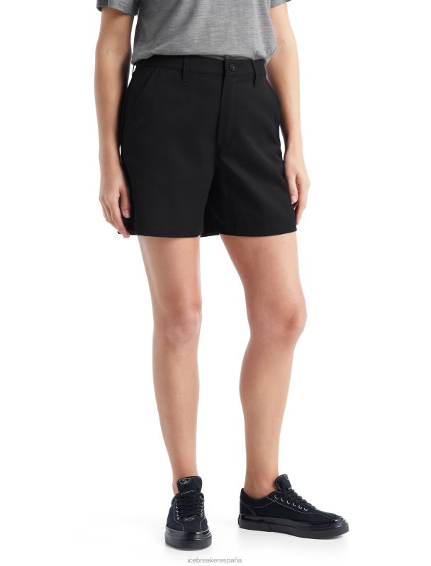 Icebreaker mujer pantalones cortos de merino berlín 0V2J0923 ropa negro