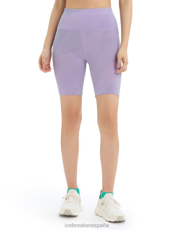 Icebreaker mujer pantalones cortos de tiro alto merino fastray gridlines 0V2J0745 ropa mirada morada/fresco