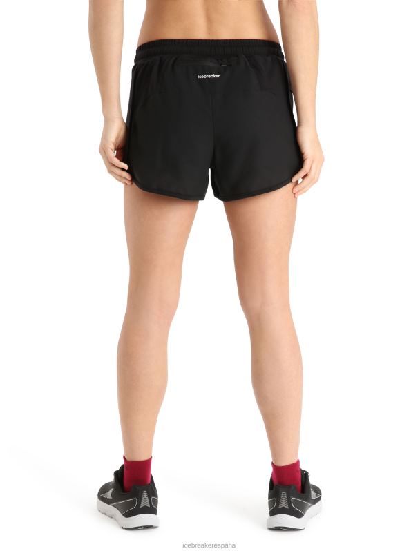 Icebreaker mujer shorts de punto de merino 0V2J0739 ropa negro