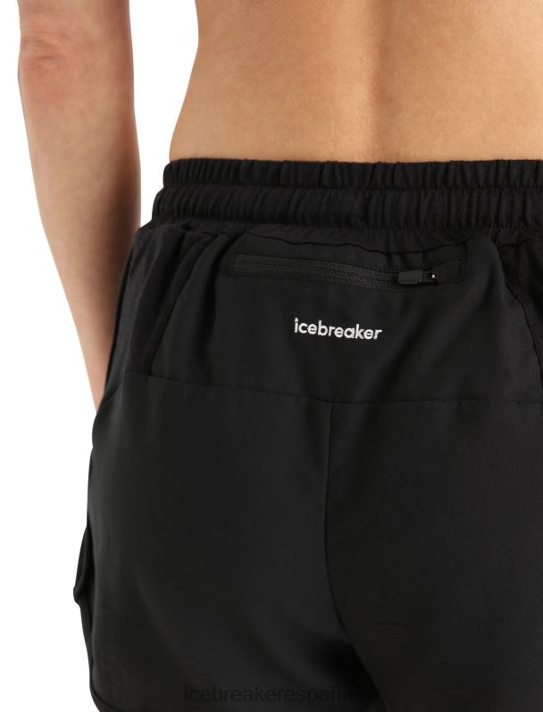 Icebreaker mujer shorts de punto de merino 0V2J0739 ropa negro