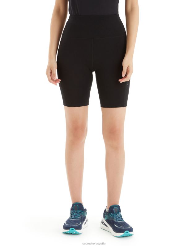 Icebreaker mujer shorts de tiro alto merino fastray 0V2J0742 ropa negro