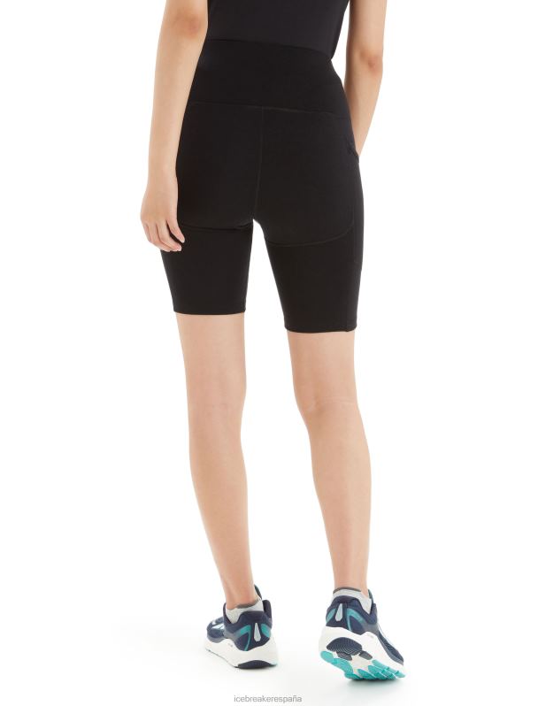 Icebreaker mujer shorts de tiro alto merino fastray 0V2J0742 ropa negro