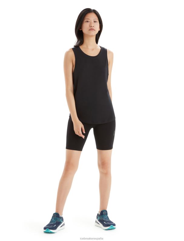 Icebreaker mujer shorts de tiro alto merino fastray 0V2J0742 ropa negro