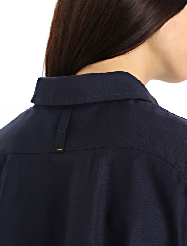 Icebreaker mujer camisa merino berlín manga larga 0V2J0887 ropa azul marino de medianoche