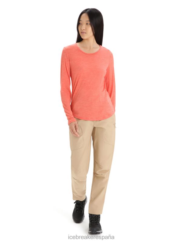 Icebreaker mujer camiseta manga larga merino esfera ii 0V2J0689 ropa brezo tierra vibrante